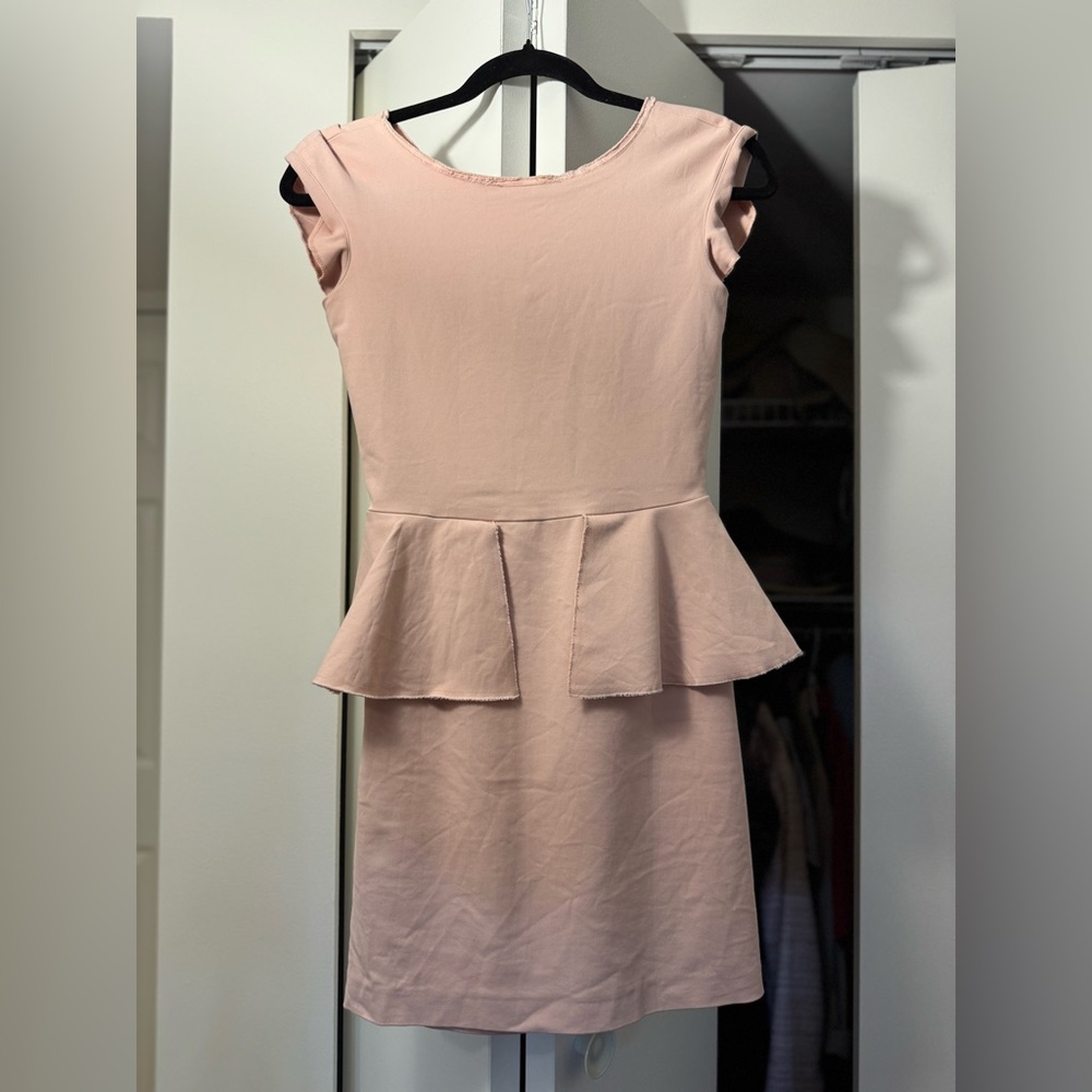 Zara cotton blended Elegant Pink Peplum Dress size S
